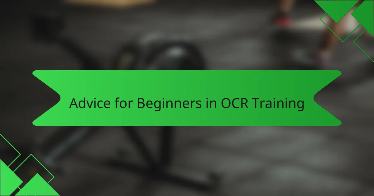 Advice for Beginners in OCR Training