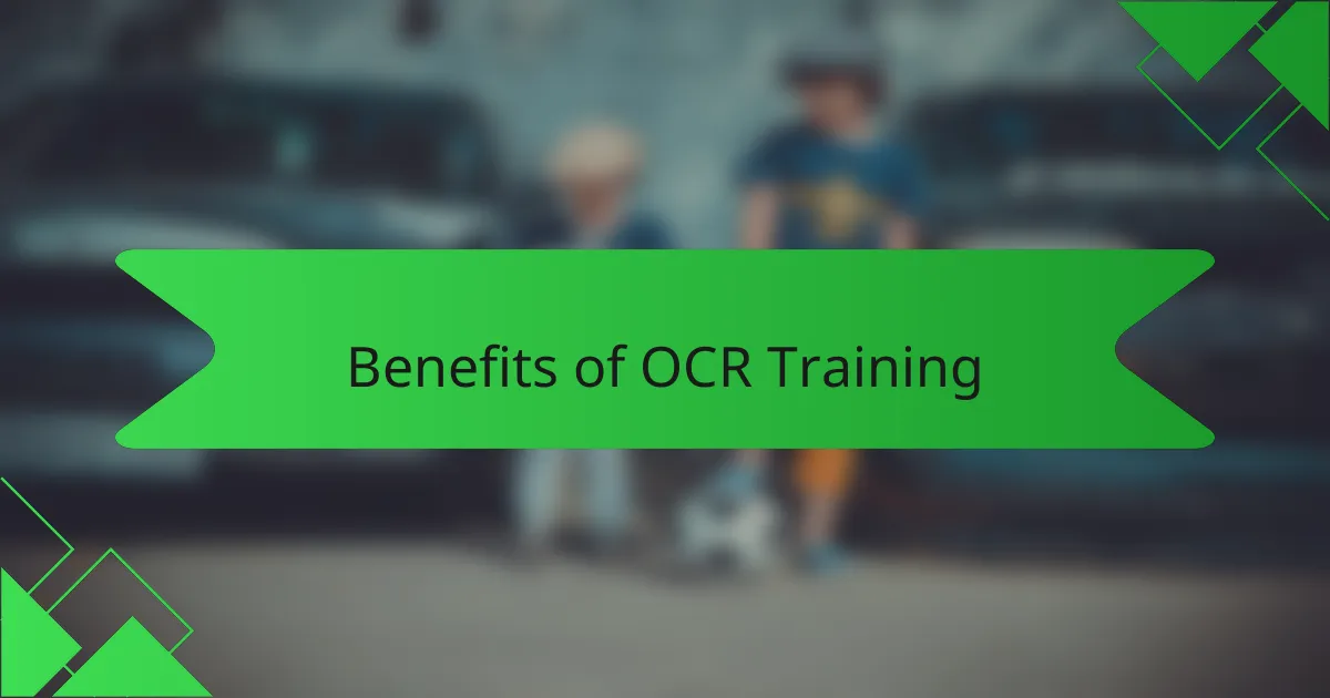 Benefits of OCR Training