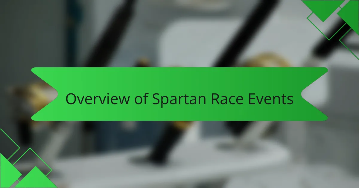 Overview of Spartan Race Events