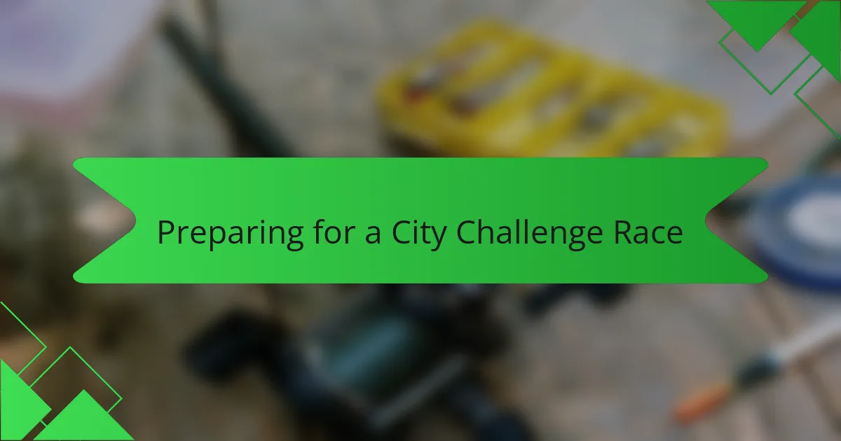 Preparing for a City Challenge Race